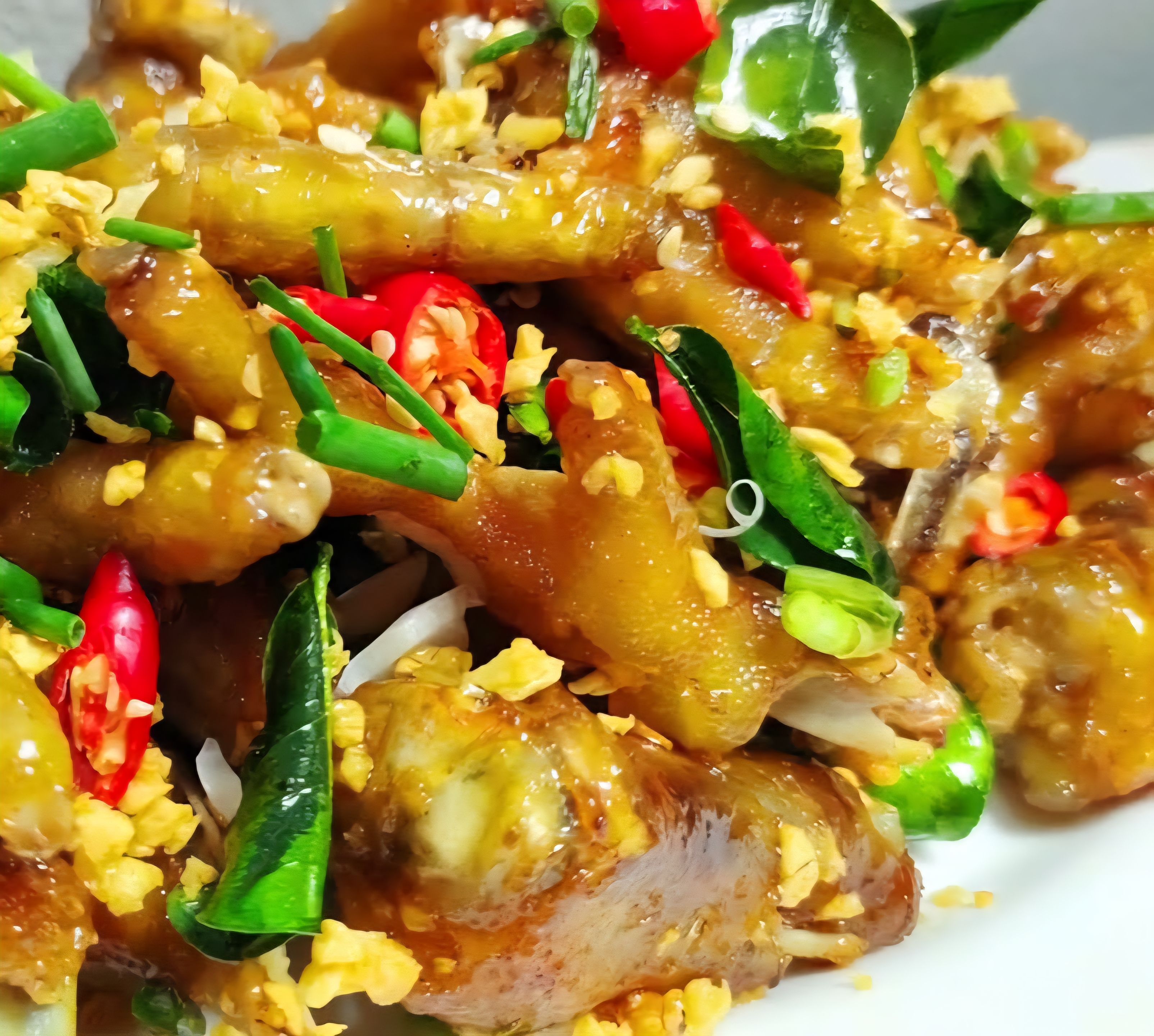 ជើងមាន់បំពងខ្ទឹមស