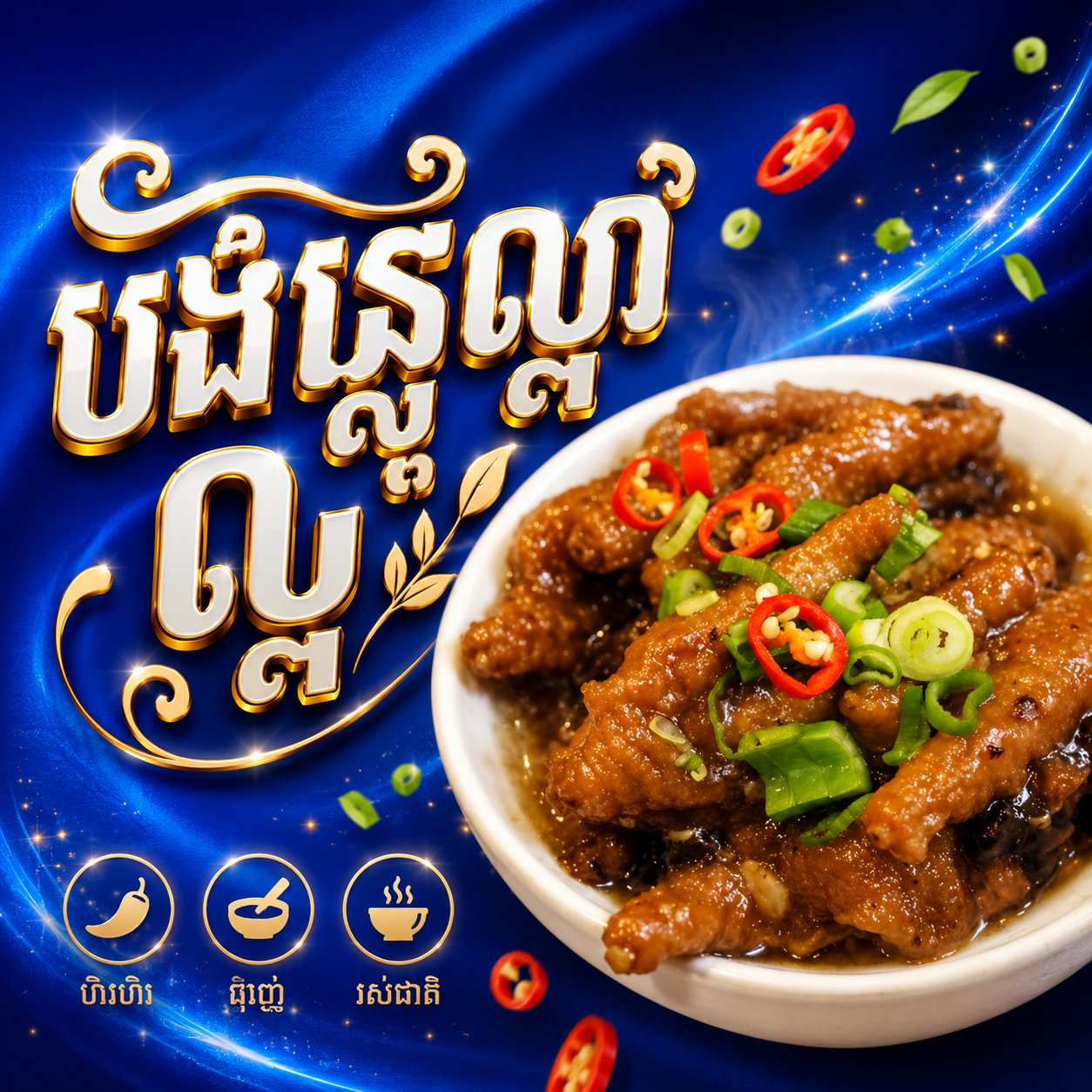 ជើងមាន់ឆាប្រៃផ្អែម